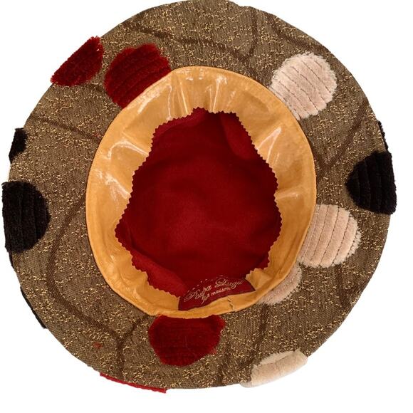 Poupa Litza Recycled Tapestry Canvas Fuzzy Circle Pattern Bucket Hat - Picture 4 of 5